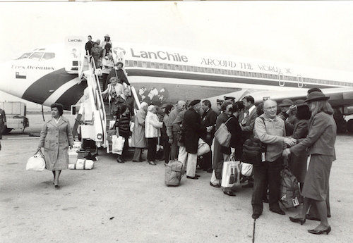 LAN Airways early aircraft and passengers